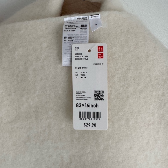 Uniqlo Soft White Stole - Picture 2 of 3